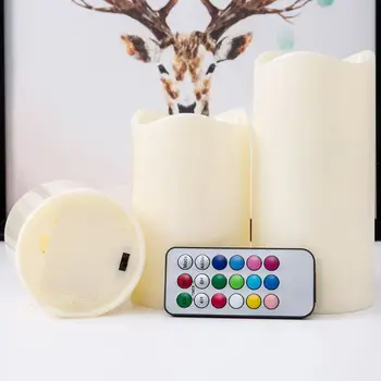  1 Set Flameless LED Ramstis Žvakė Naktį Šviesos Su RGB Nuotolinio Valdymo Vaško Žvakė, Vestuvių Dekoravimas Kalėdų Žvakė