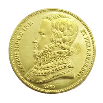 10 000 Reis - Pedro II Suvenyrai, Namų Puošybai Amatų Dovana Darbalaukio Papuošalai 1850 Brazilija Progines Monetas
