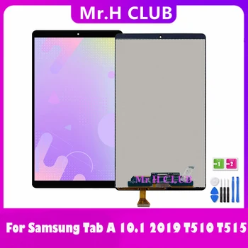 100% Patikrintas AAA Samsung Galaxy Tab 10.1 2019 T510 T515 SM-T517 SM-T510 LCD Ekranas Jutiklinis Ekranas skaitmeninis keitiklis Visiškai Asamblėja