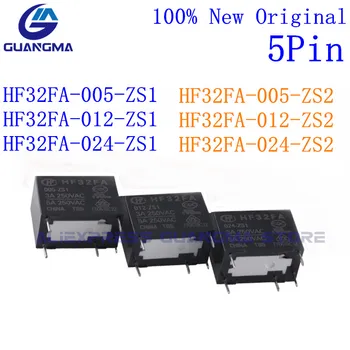 10vnt HF32FA Relay JZC HF32FA-005-ZS1 HF32FA-012-ZS1 HF32FA-024-ZS1 5Pin 5A 250VAC HF32FA-005-ZS2 HF32FA-012-ZS2 HF32FA-024-ZS2