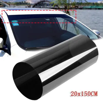 150x20CM Gloss Black Sun Juostelės Universaliųjų Automobilių Van Priekinio stiklo Sunstrip Auto Priekio Vaizdas skėtį nuo saulės, Automobilio Stiliaus