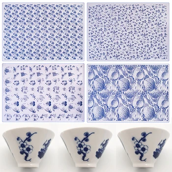 1Pc Keramikos Meno Keramikos Molio Perkėlimo Popierius Glazūra Underglaze Spalvos Gėlių Popieriaus Aukštos Temperatūros 