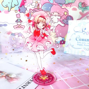 1pcs 15cm Anime Kortelės Gūstītājs Sakura Nuolatinis Plokštė Stovėti Modelio Namus Stalas akrilo stovi paveikslas modelis plokštelės laikiklis tortas topper