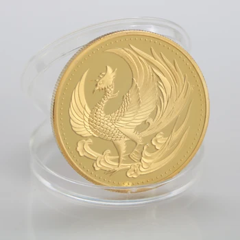 2019 Naujas Japonija Golden Phoenix Chrizantemų Metalo Monetų, Suvenyrų, Meno Aukso Monetų Kolekciją Dovanų Dia 40MM