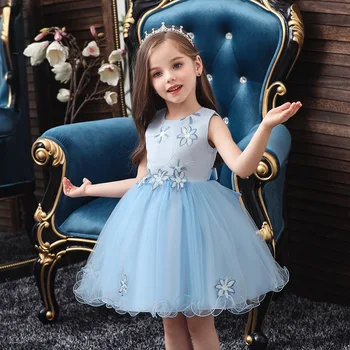 2020 Gražus Baby Princess Gėlių Suknelė Akių Gryna Spalva Vestuves Mergina 
