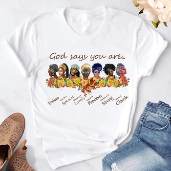 2020 Moterų Klasikinis Juokingas Afrikos Amerikos Juoda Mergaitė, Print T Shirts Vasaros Trumpas Rankovės Mados Cool T-shirt Ponios Marškinėlius