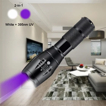 2021 3W Zoom Balta UV Žibintuvėlis 2-in-1 Ultravioletinių Torch Light Naujas Karines Klasės Taktinis Žibintai Sugauti Skorpionas Kempingas