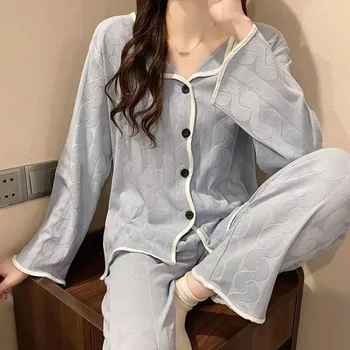 2023 Kawaii Rožinė Pižama Namų Kostiumas Moterims Pavasario Sleepwear Nustatyti Pizama Loungewear Pižamos Moterims moteriški Pižamą Pijama M