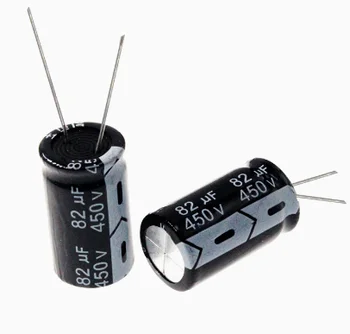 2vnt/daug 450v 82uf Naujas Straight Plug-in Aliuminio Elektrolitinių Kondensatorių Dydis：18*25（MM）