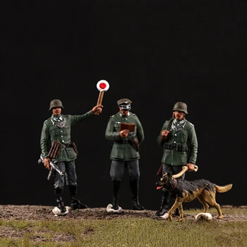 3pcs 1/72 Mastelis vokietijos Outpost Žandarmerijos Tikrinimo Komanda 3 Kareiviai Duomenys Modelis Žaislas 