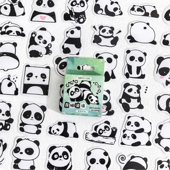 45 Vnt Mielas Panda Lipdukai Kawaii Gyvūnų Vinilo Lipdukai Vandens Puodelį Telefono Dekoro Dekoracijas užrašų knygelė Leidinys Planuotojas Lipdukai