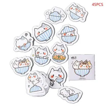 45pcs/box Cute Kačių Lipdukai, Kanceliarinės prekės Sandarinimo Etiketės Kelionės Lipduką 