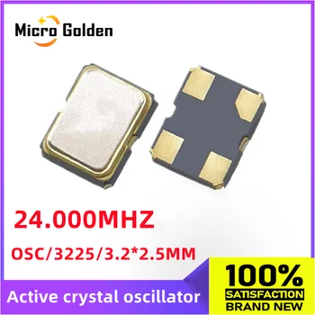 (5vnt) 24M 24MHZ 24.000 MHZ 3225 SMD Aktyvus kristalų laikrodžių osciliatoriai, 4PIN OSC 3.2*2,5 mm Kristalų laikrodžių Osciliatoriai, Laikrodis Generatoriai 24.000 M