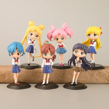 6pcs/daug Anime Sailor Moon Veiksmų Skaičiai Žaislai PVC Kolekcijos Modelis Lėlės Namų Puošybai Vaikams Gimtadienio, Kalėdų Dovanos, 15CM