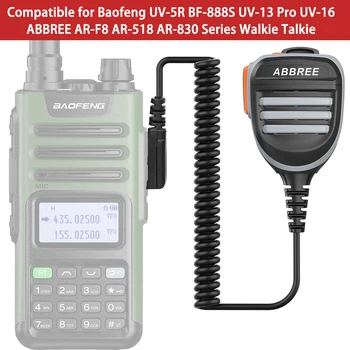 ABBREE AR-780 TR Nuotolinio atsparus Vandeniui Garsiakalbis Mikrofonas Mikrofonas 888s AR-518 UV-5R UV-13 Pro UV-16 Walkie Talkie Kumpis Du Būdu Radijo