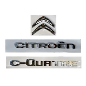 ABS Automobilių Galinis Kamieno Ženklelis Decal Citroen Logotipą, C-QUATRE Lipdukas Emblema Auto Modifikacijos, Priedai