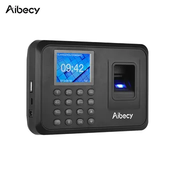 Aibecy Biometrinių pirštų Atspaudų Slaptažodį Lankomumo Mašina Multi-language su 2,4 colių LCD Ekrano Darbuotojas Valdymas Laikrodis