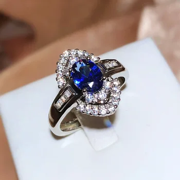 Aikštėje Blue Serijos Akmens Moterų Žiedai Paprastas Minimalistinis Pinky Priedai Žiedas Juosta Elegantiškas Sužadėtuvių Žiedai, Papuošalai