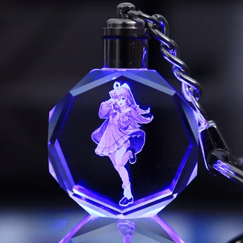 Anime dviejų matmenų šviesos kristalų keychain periferinių pakabukas aksesuarai dovanos