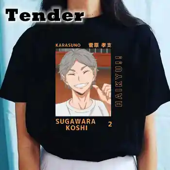 Anime Sugawara Koushi T Marškinėliai Moterims Japonijos Manga Sportas T-Shirt Cool Vasara O-Kaklo Haikyuu Viršuje Kvėpuojantis Moteriški Marškinėliai 2023