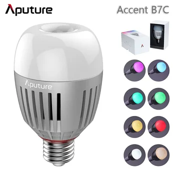 Aputure Akcentas B7c 7W LED Smart Lemputės RGBWW CRI 95+ TLCI 96+ 2000-10000K Reguliuojamas 0-100% Tolygus APP Kontrolės/Baterijos