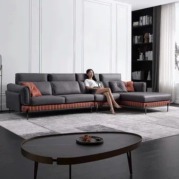 Audinio sofos, minimalistinės šiuolaikinio gyvenimo kambario, latekso žemyn, Šiaurės, šviesos, prabanga, nanotechnologijų medžiaga kampe sofa, galima skalbti