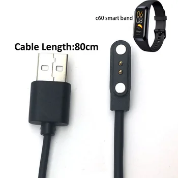 aukštos kokybės įkroviklio kabelį 2pin magntic įkrovikliai c60 smart žiūrėti smart band apyrankę pakeitimo juoda įkrovimo kabelis viela