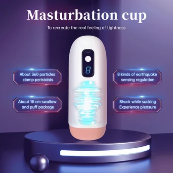 Automatinis Vyrų Masturbator Taurės Vibracija Blowjob Balso Sąveika Kišenėje Makšties Masturbacija Sekso Žaislas Čiulpti Pavarų reguliavimas