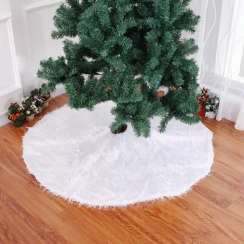 Baltas Kalėdų Medžio Sniego Sijonas Pliušinis Dekoravimo Kalėdų Eglutė Grindų Padengti Dovana Padas namų Namų Baras Šalis Dekoro 78-152cm