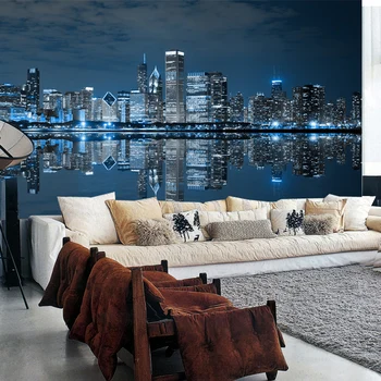 beibehang ree laivybos Šiuolaikinės didelio masto freskomis tapetai, gyvenamasis kambarys sofos, miegamojo, TV, KTV Naktį Miesto 3D Pasirinktinis Dydis