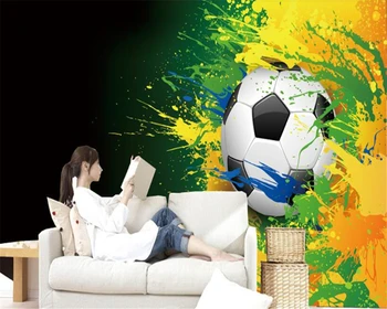 beibehang tapetai, 3d Custom art 3D spalva futbolo foto tapetai namų interjero kambarį foną tapetai, vaikų kambarys