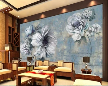 beibehang tapetai roll freskos Abstrakčiai aliejaus tapybai gėlių tapetai namų interjero sofa foną už miegamojo sienos