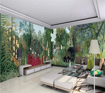 beibehang užsakymą freskos 3d foto tapetai Europos retro milžinišką ranka-dažytos rainforest sielovados dekoratyvinis dažymas tapetų