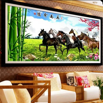 beibehang Užsakymą tapetai 3D didelės freskos aštuoni arkliai šuoliais nuotraukos fono sienos gyvenimo kambario, miegamasis dekoratyvinis dažymas
