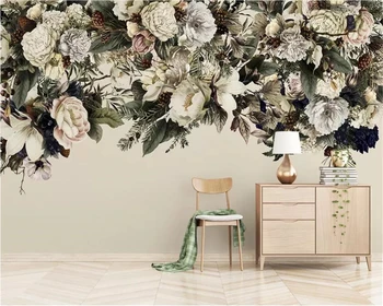 beibehang Užsakymą tapetai 3D freskos modernus minimalistinio Šiaurės retro romantiškas gėlių Amerikos gėlių dekoratyvinis dažymas sienos