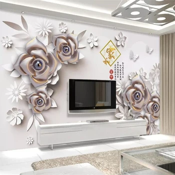 Beibehang Užsakymą tapetai paprasta Europos 3d įspaustu gėlių namuose ir papuošalai fono sienos dokumentų namų dekoro papel de parede