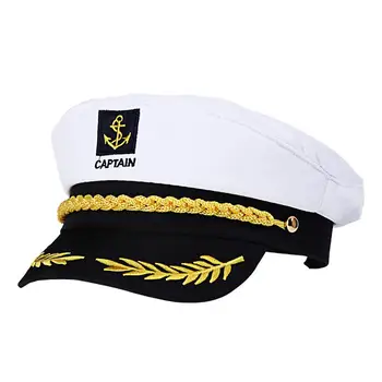 BESTOYARD Suaugusiųjų Jachta Valtis Laivo Jūrininkas, Kapitonas Kostiumas Skrybėlę Jūrų Laivyno Admirolas (Baltas)