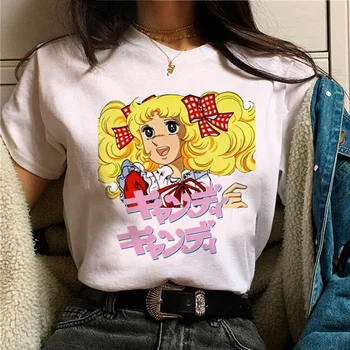 candy candy viršuje moterų komiksų vasaros marškinėlius girl anime juokinga 2000-ųjų drabužiai