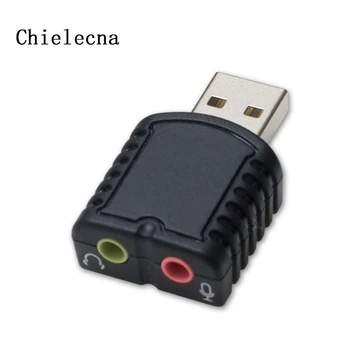 Chielecnal USB Išorinę Garso Plokštę, USB2.0 Stereo Garso Adapteris, Garso Sąsaja Tarjeta de Sonido garso plokštė for Desktop/Notebook