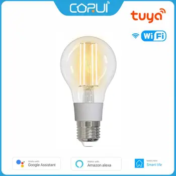 CORUI Tuya WiFi Smart Kaitrinė Lemputė 7W LED Šviesos Lempos, E27 šviesos srautą galima reguliuoti Apšvietimo 806Lm Dirbti Su Smart Gyvenimo Alexa 