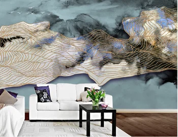 Custom Freskomis 3D, Abstraktūs Dūmų Rašalo Kalnų Kraštovaizdžio Foto Tapetai miško Kambarį Namų Dekoro, Sienų danga 3 D