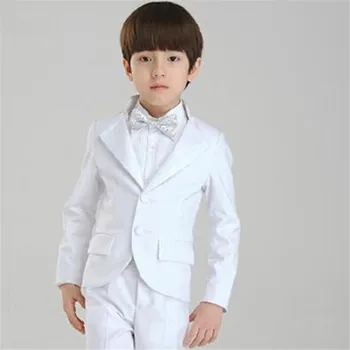 Custome Homme Formaliojo Vaikų Drabužių Rinkiniai 2Pieces(Striukė+Kelnės+Kaklaraištis)Balta Žingsniu Atvartas Vestuvių Berniukas Kostiumai Vaikas Švarkas Kelnės
