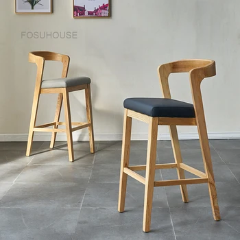 Europos Medžio Masyvo Baro Kėdės Namų Virtuvės Baldai Paprasta Šiuolaikinės Dizaineris Aukštos Baro Kėdės Medienos Aukštos Baro Kėdės Koja