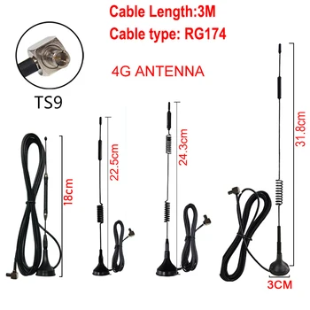 GWS 4G LTE Antenna 10dbi SMA TS9 RP-SMA Antena 698-960 1700-2700Mhz DI magnetinis pagrindas 3M Gyvis Antena modemas maršrutizatorius kartotuvų