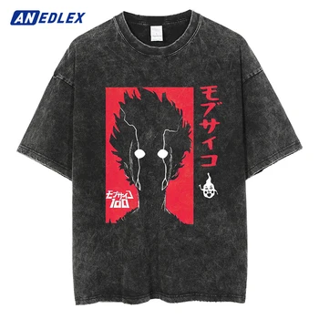 Harajuku Streetwear Vyrų Derliaus Marškinėlius Japonų Anime Spausdinti Atsitiktinis Plauti Juoda T-Shirt Vasaros Mados Negabaritinių Viršūnes Tees