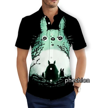 Havajų Mens trumpomis Rankovėmis Beach Marškinėliai Atsitiktinis Anime Totoro 3D Atspausdintas Marškinėliai Plius Dydis S-5XL Vyrų Mados Viršūnes U26