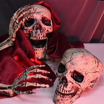 Helovinas Dirbtinis Galvos Kaukolės Skeletas Žmogaus Rankos Siaubo Foto Rekvizitai Happy Halloween Šventė Šalies Haunted House Apdaila