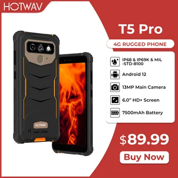 HOTWAV T5 Pro 4G Tvirtas mobilusis telefonas 6.0 Colio Ekranas 4GB 32GB 7500mAh Baterija, 