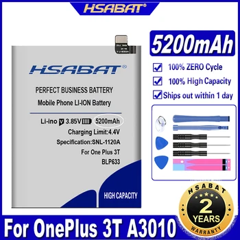 HSABAT 5200mAh BLP633 Baterija OnePlus 3T A3010 1+ 3T Telefono OnePlus 3