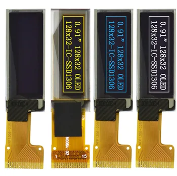 IPS 0.91 colių 15PIN SPI Balta/Mėlyna/Geltona OLED Ekranu SSD1306 Ratai SSD 128*32